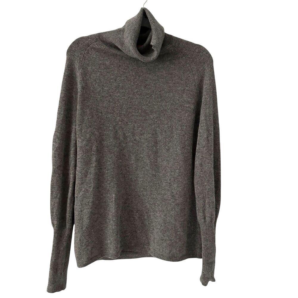 Just Cashmere by Forte Dark Grey 100% Cashmere Turtleneck Sweater Size XL